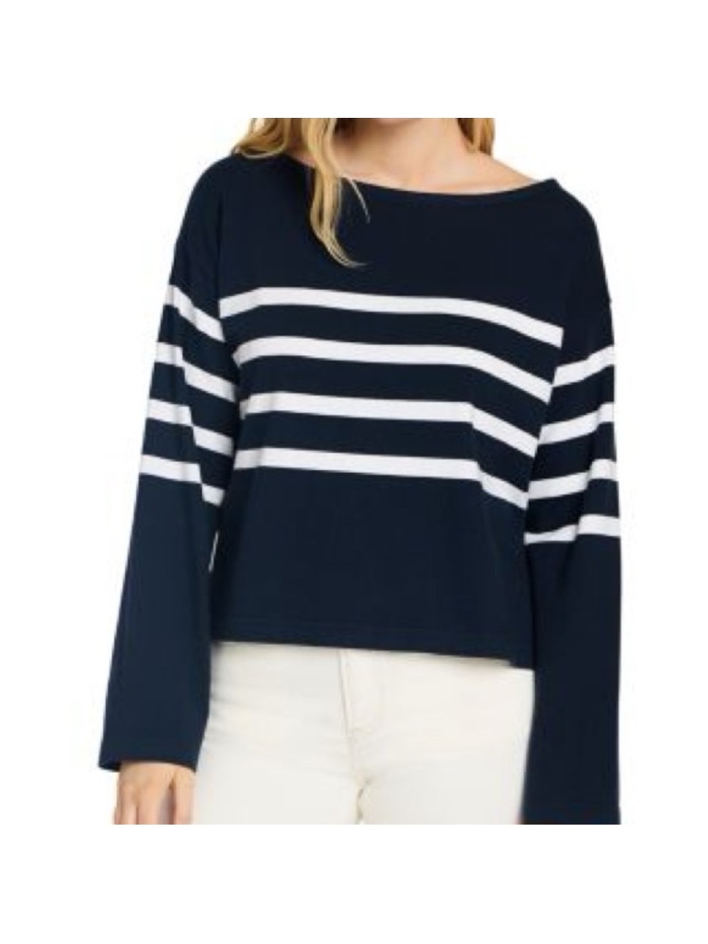 Faherty Striped Nautical Sport Jersey Tee Size M